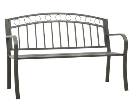 Vrtna klupa siva 120 cm čelična