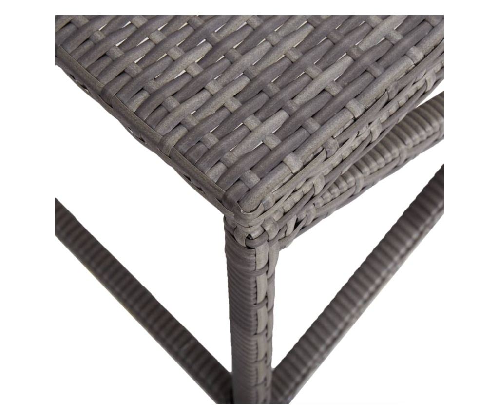 Vrtna klupa, siva, 120 cm, poliratan - 4