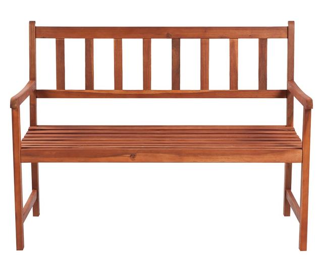 Градинска пейка с възглавница, 120 см, масивна акациева дървесина