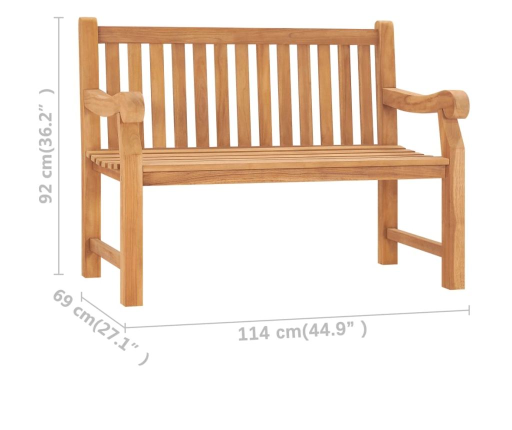 Vrtna klupa 114 cm od masivne tikovine - 14