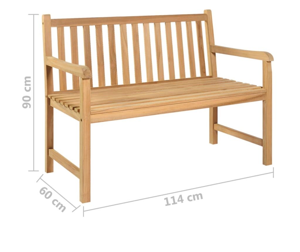 Vrtna klupa 114 cm od masivne tikovine - 12
