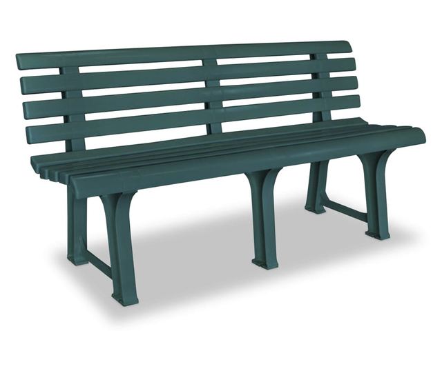 Vrtna klupa 145,5 cm plastična zelena