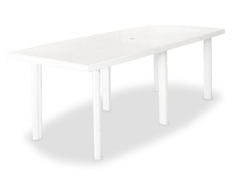 Masa de gradina, alb, 210 x 96 x 72 cm, plastic