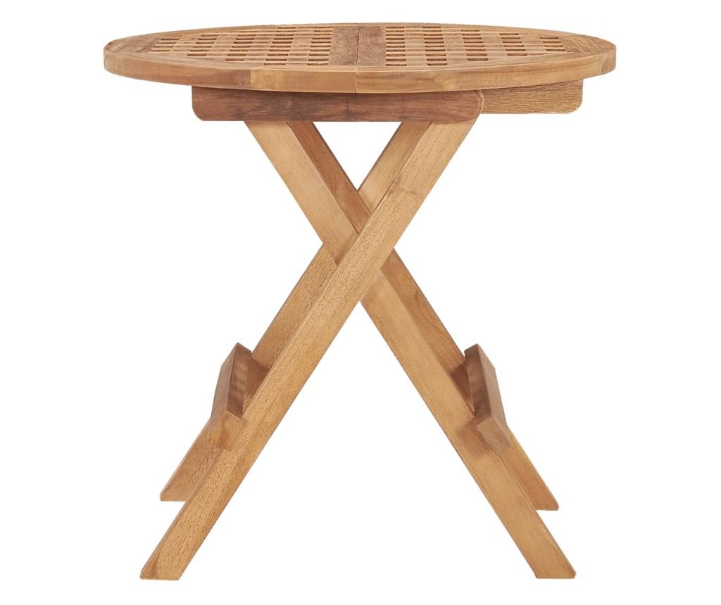 Sklopivi vrtni stol 50 x 50 x 50 cm od masivne tikovine - 3