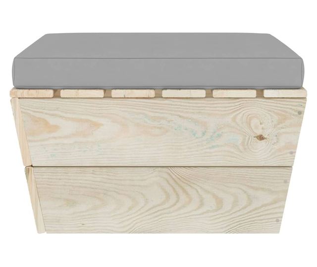 Tabureti za vrt od paleta s jastučićem, drvo smreke tretirano