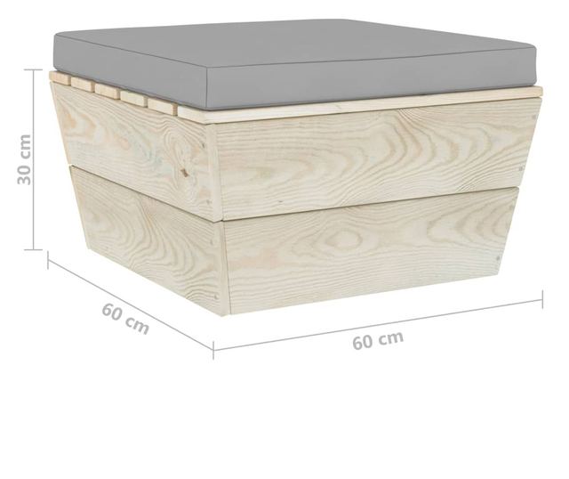 Tabureti za vrt od paleta s jastučićem, drvo smreke tretirano