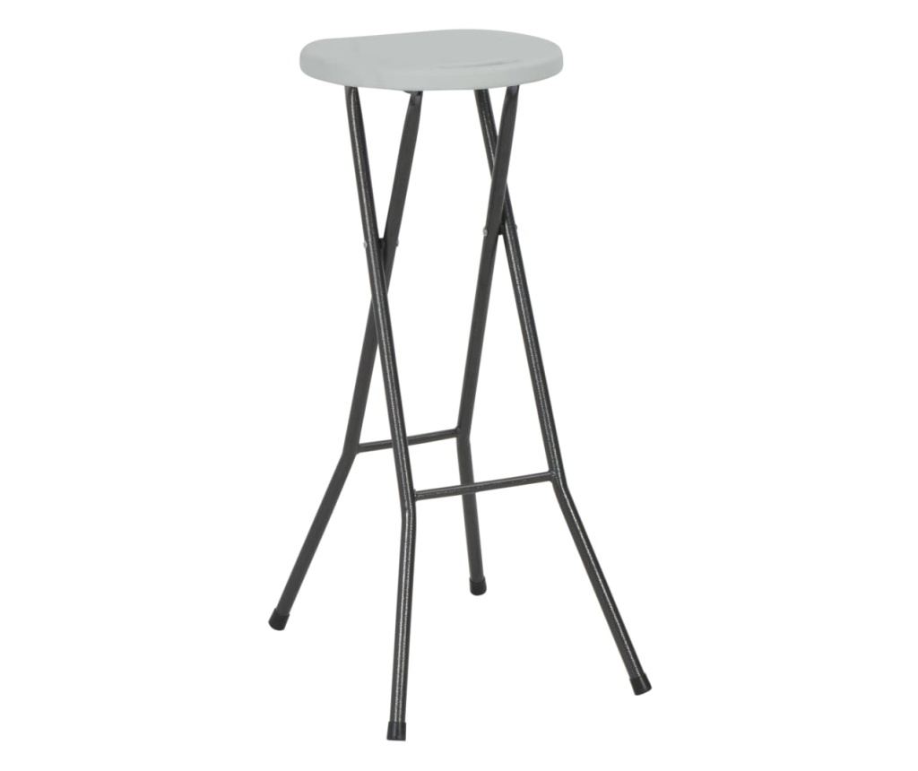 Sklopive barske stolice, 2 kom., bijele, HDPE i čelik - 2