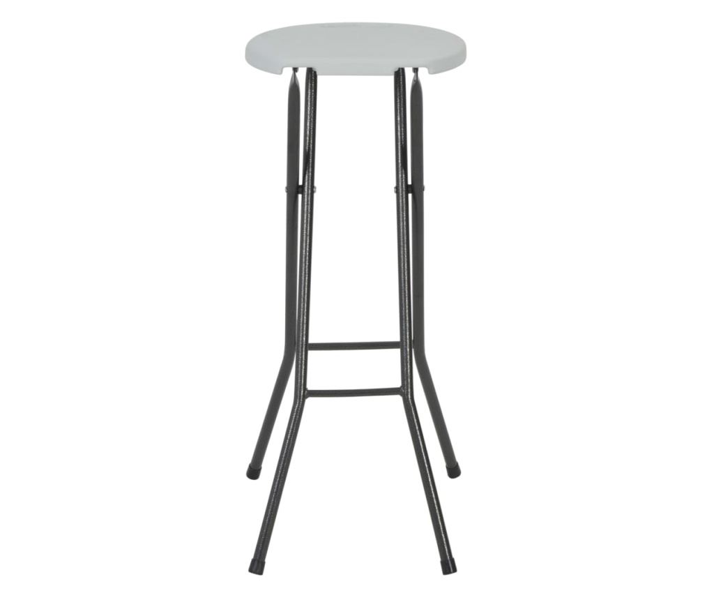 Sklopive barske stolice, 2 kom., bijele, HDPE i čelik - 4