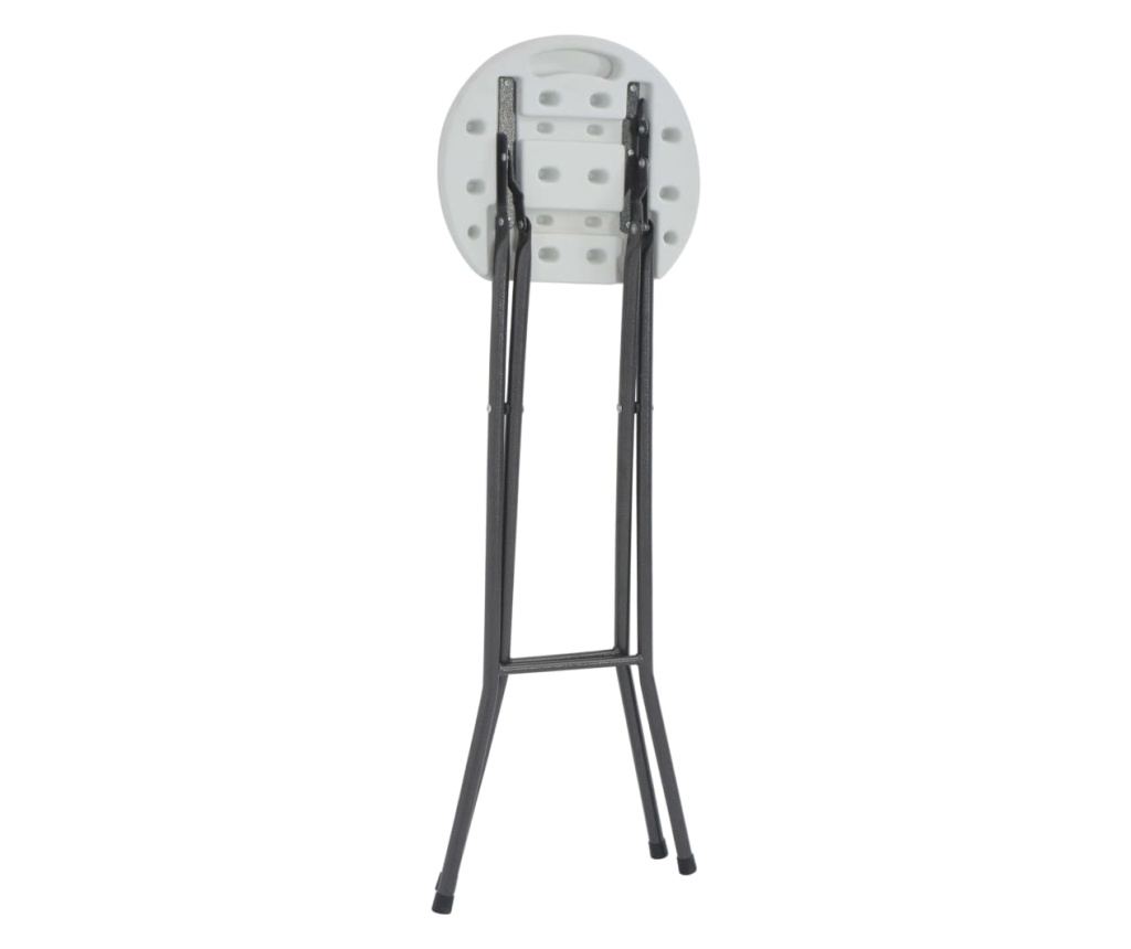 Sklopive barske stolice, 2 kom., bijele, HDPE i čelik - 5