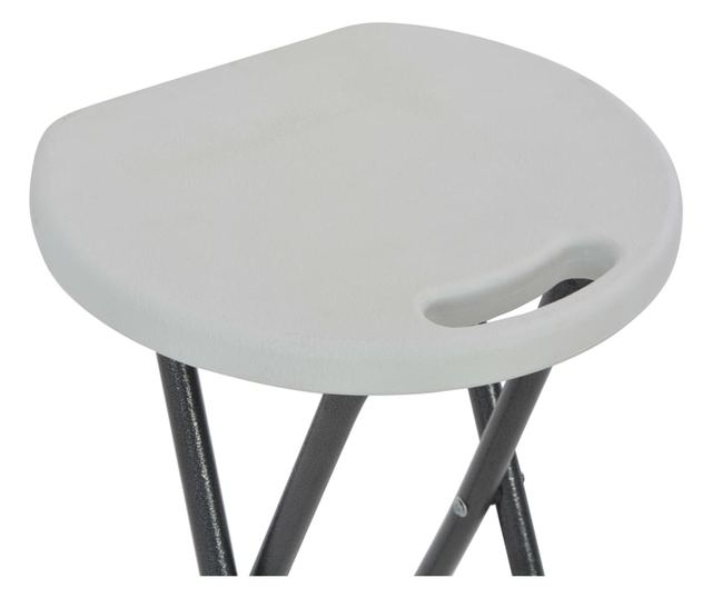 Sklopive barske stolice, 2 kom., bijele, HDPE i čelik