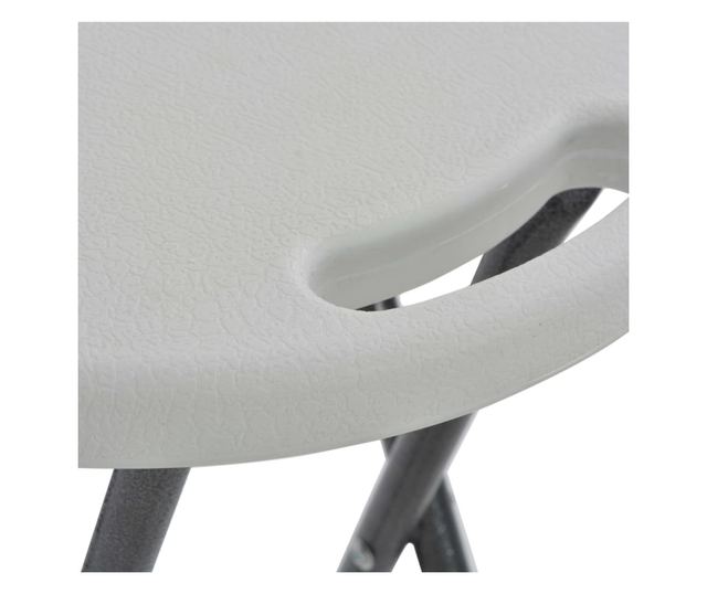 Sklopive barske stolice, 2 kom., bijele, HDPE i čelik