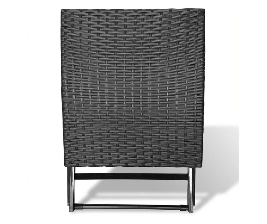 Sklopivi tabure, crni, poliratan - 3