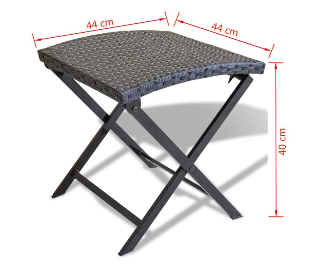 Sklopivi tabure, crni, poliratan - 5