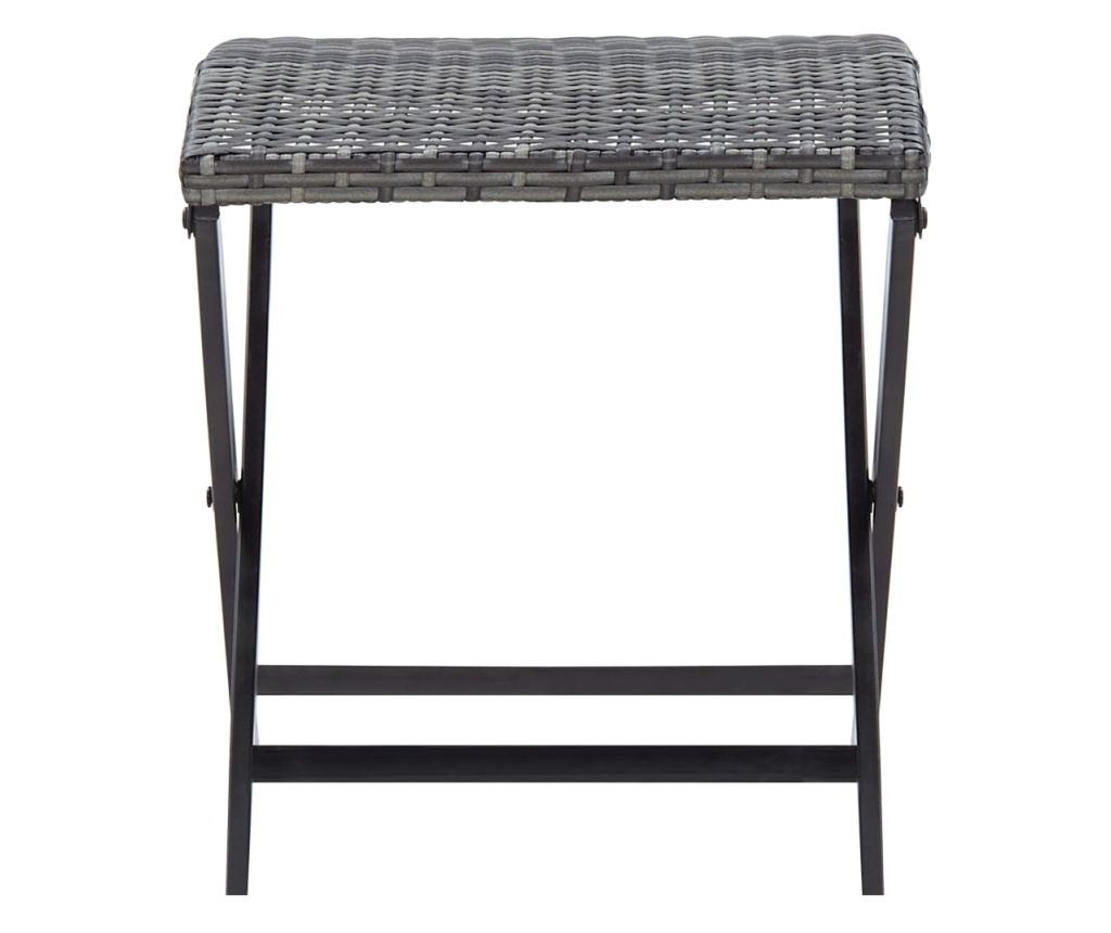 Sklopiva stolica, siva, od poliratana - 2