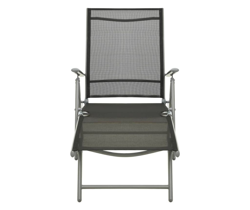 Set vrtnega pohištva, 3 kosi, srebrna tekstilena in aluminij - 4