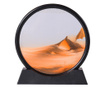 Obiect decorativ pentru birou OrangeScene Sand, tip tablou cu nisip miscator, 3D, clepsidra, antistres, 17 cm, portocaliu/negru,