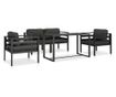 Градински комплект мебели с възглавници, 5 части, антрацит, алуминий thumbnail 1