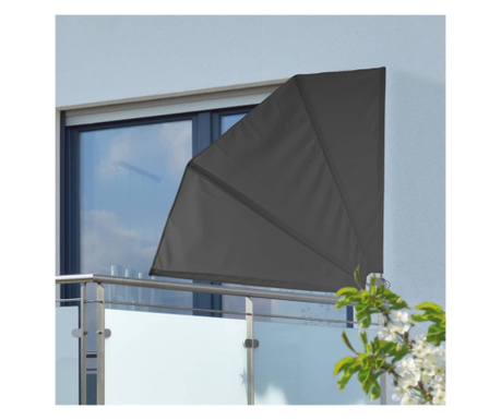 Paravan pentru balcon, negru, 1,2x1,2 m, poliester