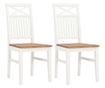 Kuhinjske stolice, 2 kom., bijele, masivno hrastovo drvo