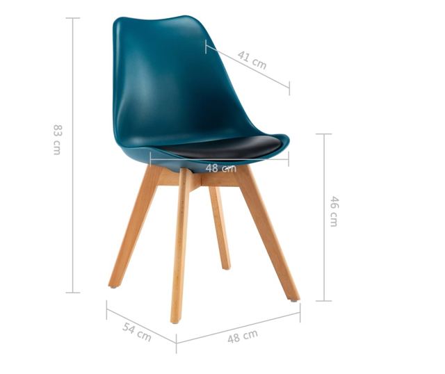 Stolice za blagovaonicu, 2 kom., tirkizna i crna, umjetna koža