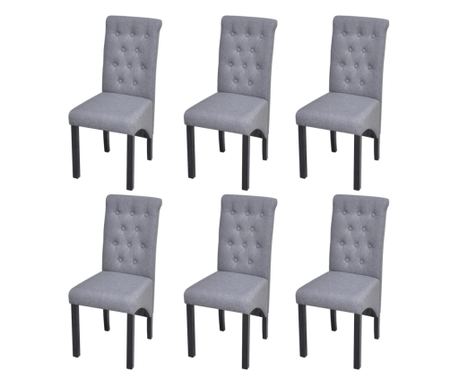Kuhinjske stolice, 6 kom., svijetlosiva, tekstil