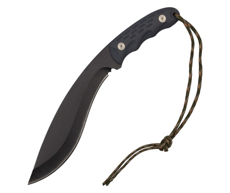 IdeallStore® нож за мачете, Мини Кукри, черен, 30 см, с включена обвивка
