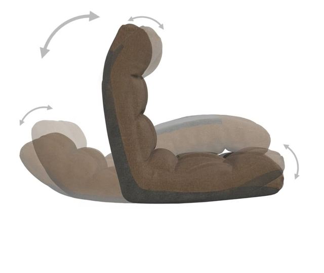 Sklopiva podna stolica, smeđa, tekstilni materijal