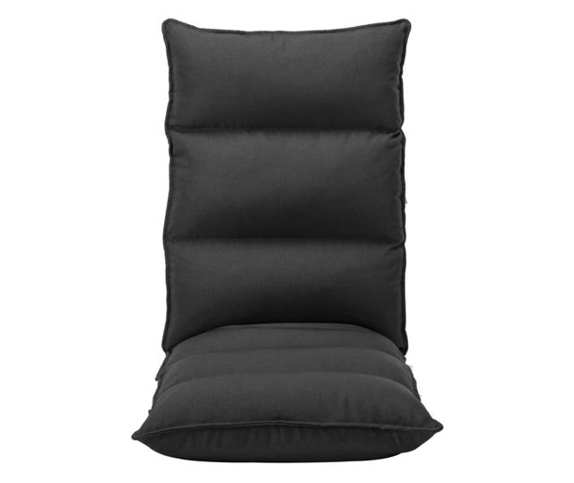 Sklopiva podna stolica, crna, tekstilni materijal