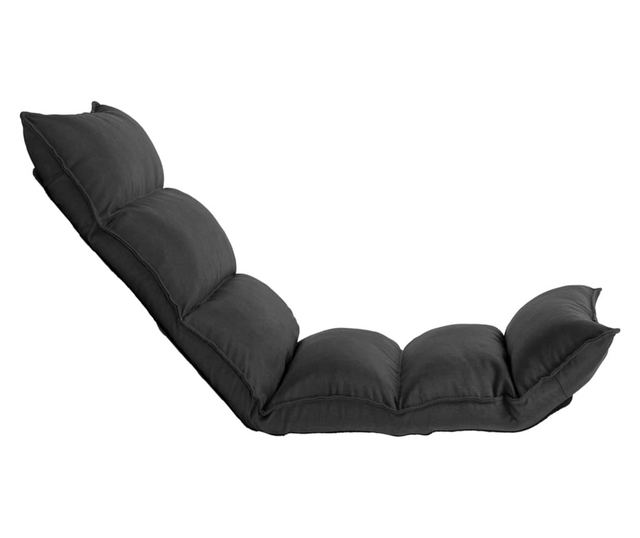 Sklopiva podna stolica, crna, tekstilni materijal