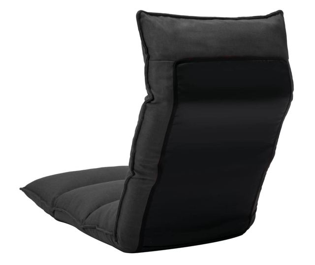 Sklopiva podna stolica, crna, tekstilni materijal