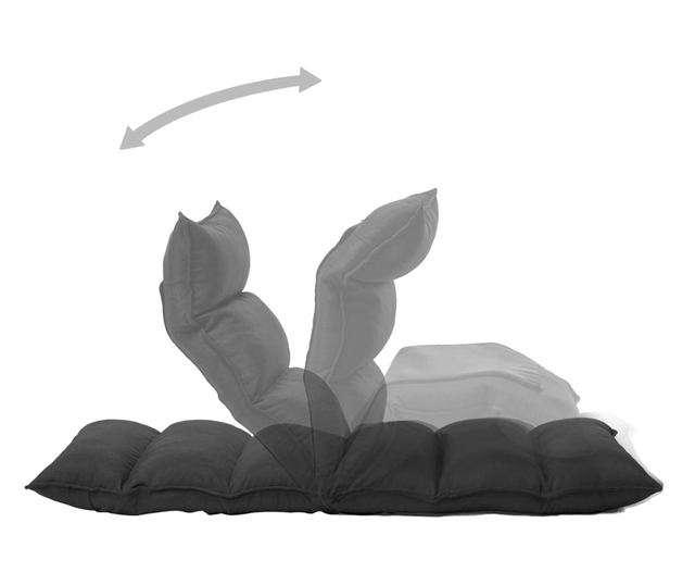 Sklopiva podna stolica, crna, tekstilni materijal