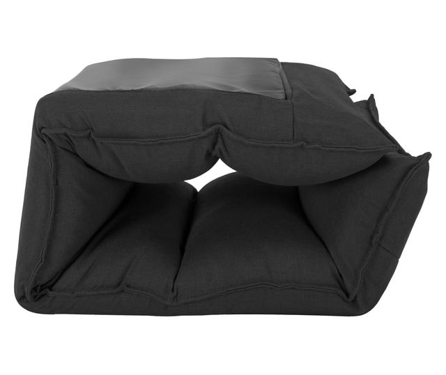 Sklopiva podna stolica, crna, tekstilni materijal