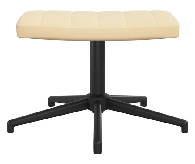 Stolica za opuštanje s tabureom, bijela krem, baršun