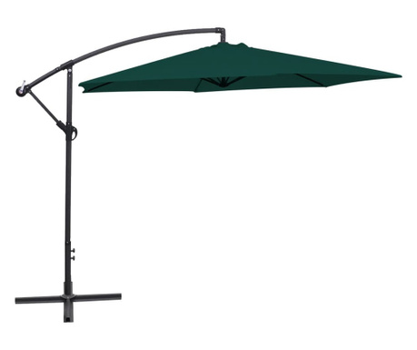 Чадър за слънце, свободновисящ, 3 м, зелен