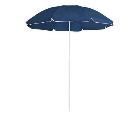 Umbrelă de soare de exterior, stâlp din oțel, albastru, 180 cm