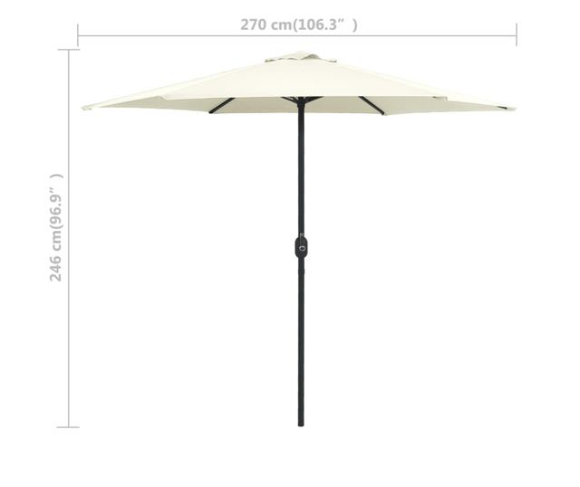Naperny alumnium rddal, homokszn, 270 x 246 cm