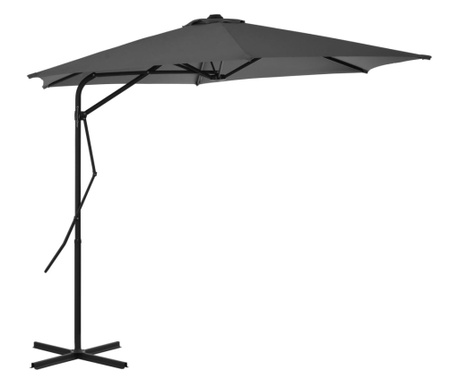 Umbrela de soare de exterior, stalp din otel, antracit, 300 cm