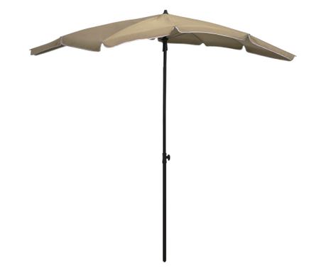Zahradní slunečník s tyčí 200 x 130 cm taupe