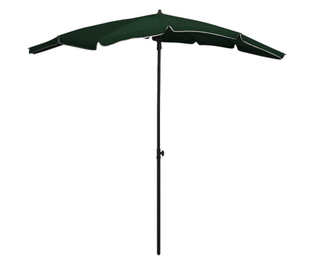 Umbrelă de grădină cu stâlp, verde, 200x130 cm
