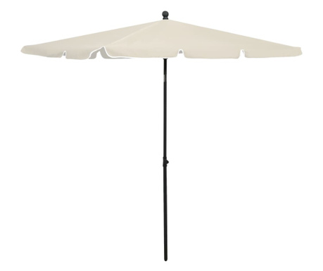 Umbrelă de grădină cu stâlp, nisipiu, 210x140 cm