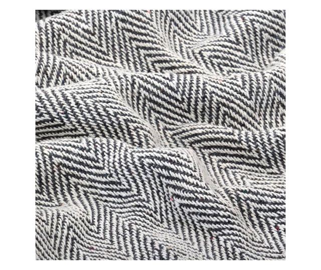 Pamučni pokrivač s uzorkom riblje kosti 160x210 cm mornarsko plavi