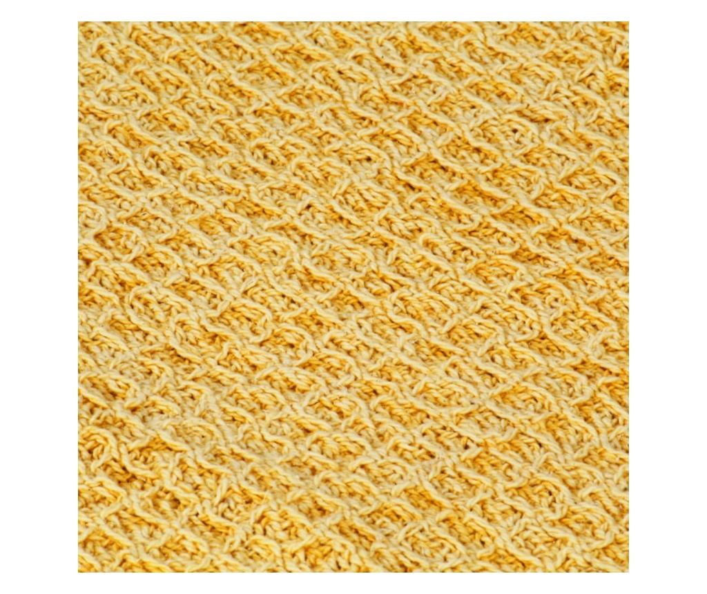 Odeja iz bombaža 125x150 cm gorčično rumena - 7