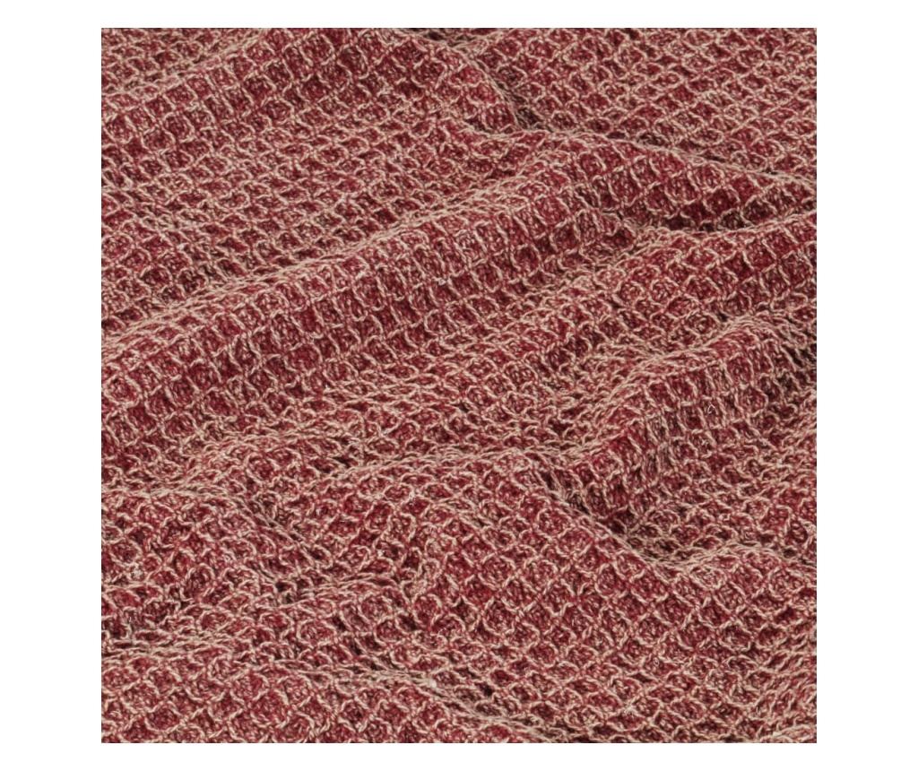 Koc dekoracyjny, wiśniowy, 220 x 250 cm, bawełna - 4