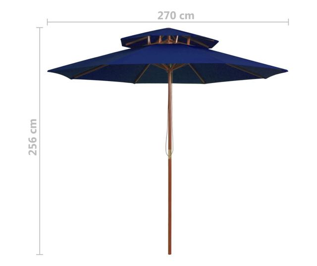 Naperny dupla, fa oszlop, kk, 270 cm