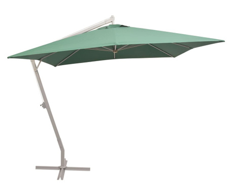 Висящ чадър за слънце, 300x300 см, алуминиев прът, зелен