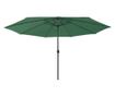 Външен чадър за слънце, LED и метална стойка, зелен, 400 см thumbnail 1