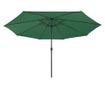 Външен чадър за слънце, LED и метална стойка, зелен, 400 см thumbnail 3