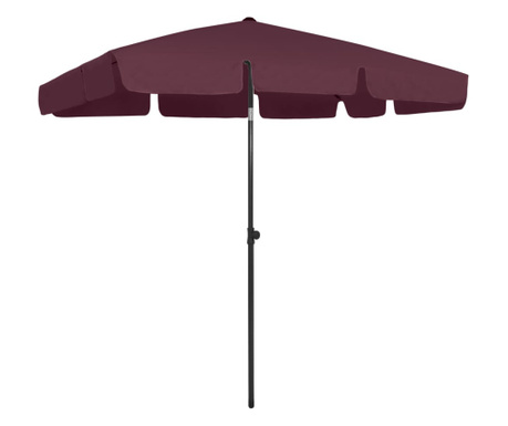 Umbrelă de plajă, roșu bordo, 200x125 cm