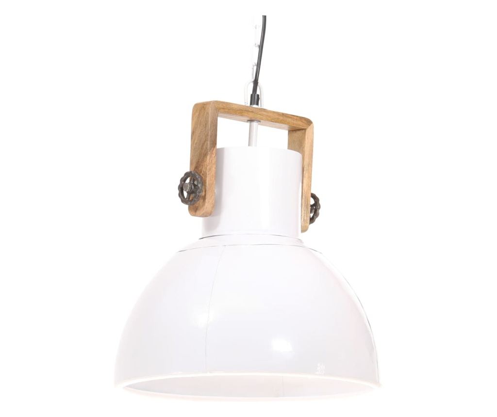 Индустриална висяща лампа, 25 W, бяла, 40 см, E27, кръгла - 2