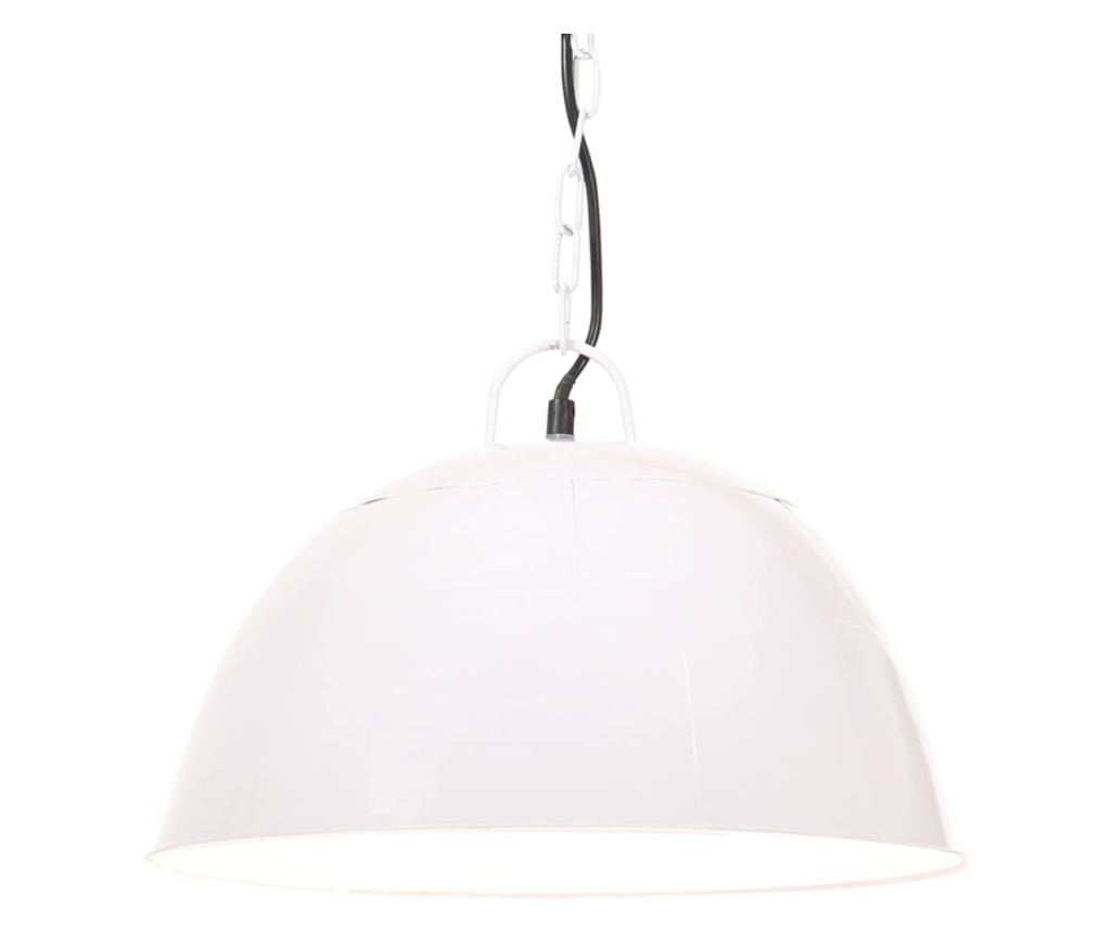 Полилей индустриален винтидж, 25 W, бял, кръгъл, 41 см E27 - 2